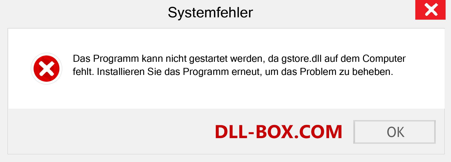 gstore.dll-Datei fehlt?. Download für Windows 7, 8, 10 - Fix gstore dll Missing Error unter Windows, Fotos, Bildern